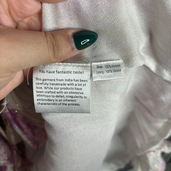 Rococo Sand Lilac Floral Mini Cover Up Dress Purple Size P - Picture 9 of 9